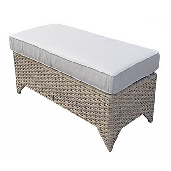 Read more about Savvy weave ottoman bench with seat cushion in natural