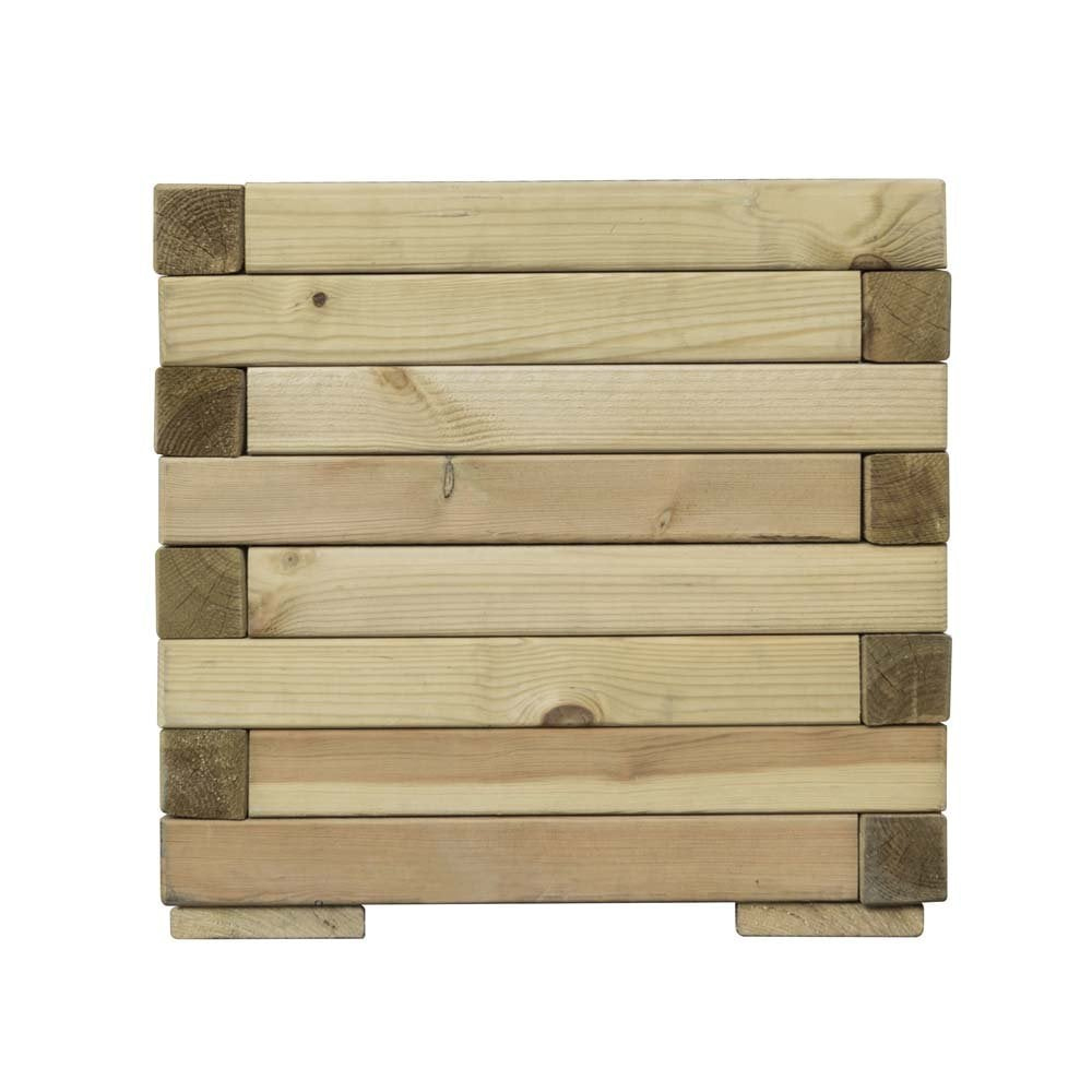 Sawrey Wooden Garden Rectangular Patio Planter In Natural