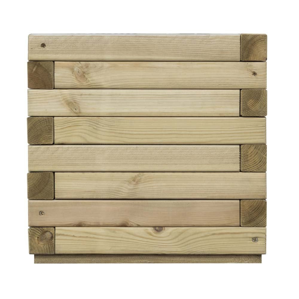 Sawrey Wooden Garden Square Patio Planter In Natural