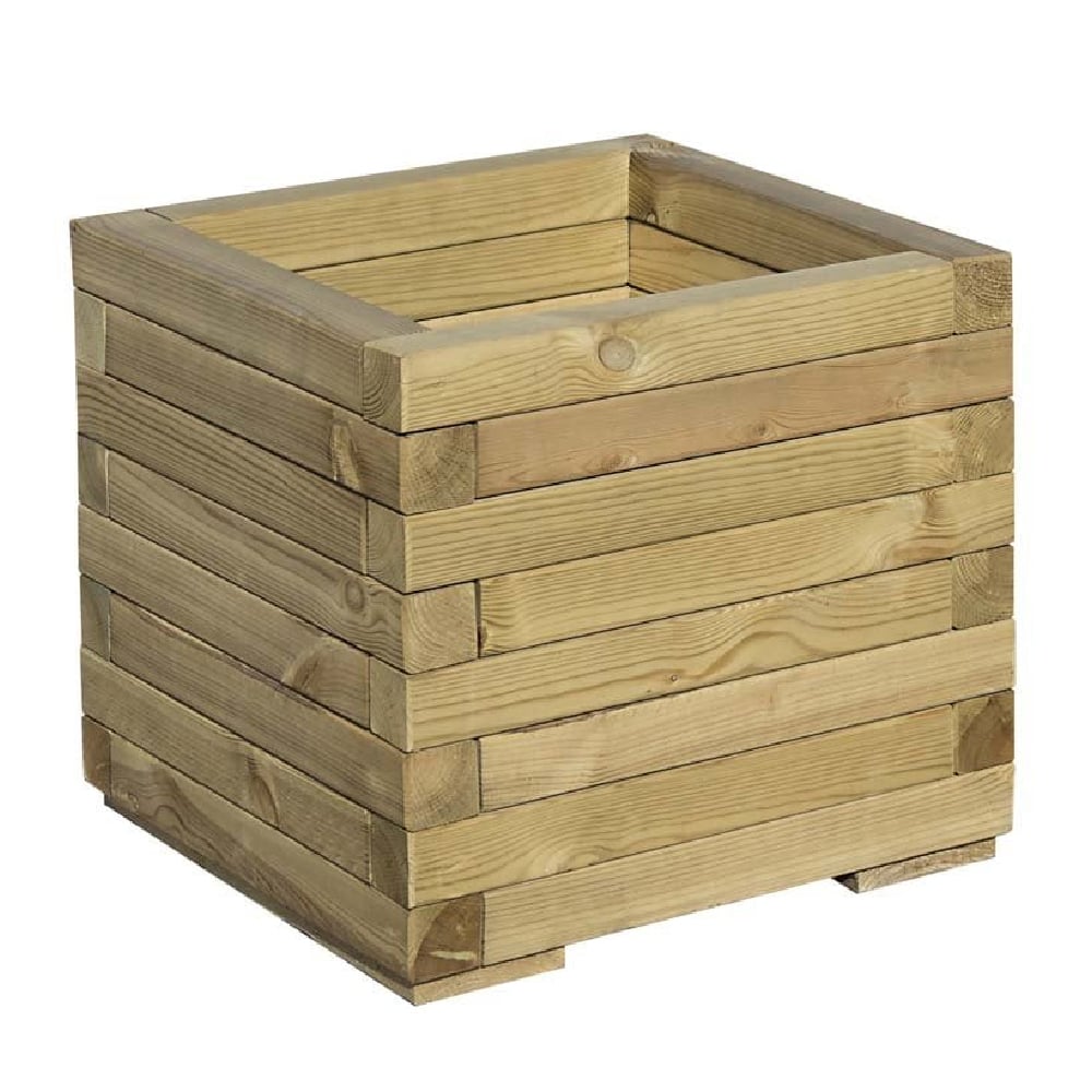 Sawrey Wooden Garden Square Patio Planter In Natural