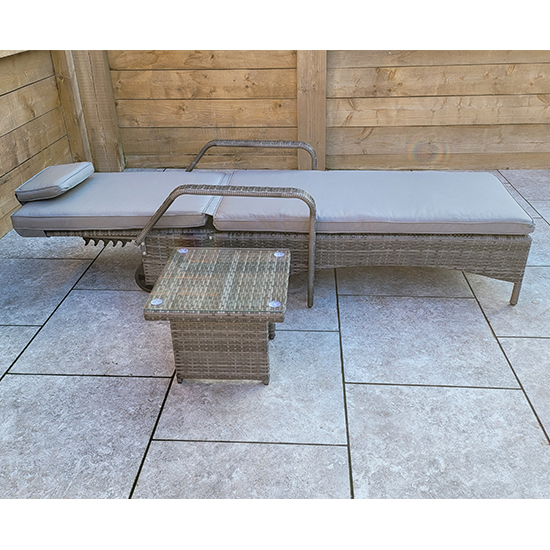 Saxen Weave Sunlounger With Drinks Table In Natural_5