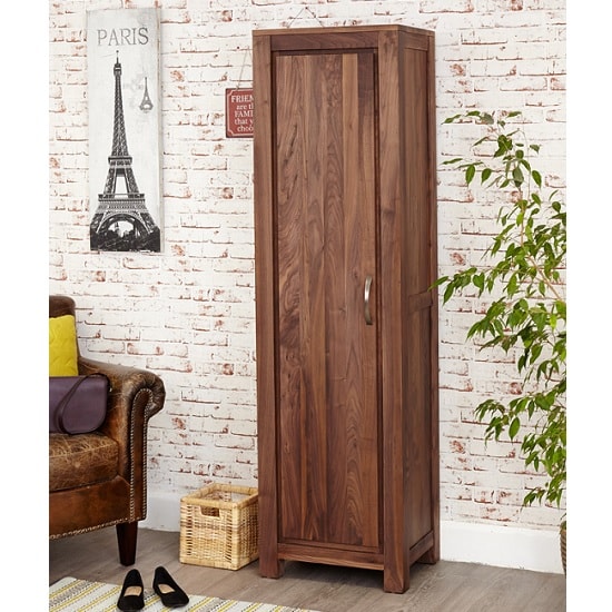 Read more about Sayan wooden shoe cupboard in walnut with 1 door