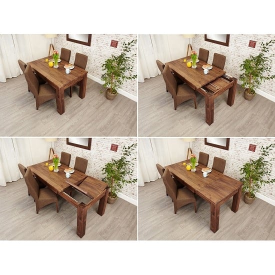 Sayan Wooden Extendable Dining Table In Walnut_3