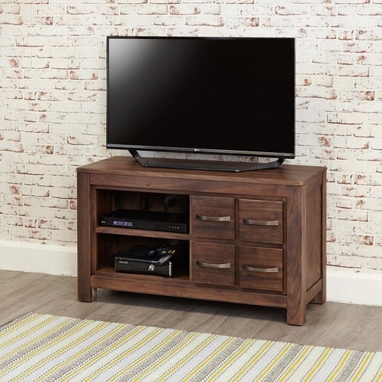 Read more about Sayan wooden tv stand in walnut with 4 drawers