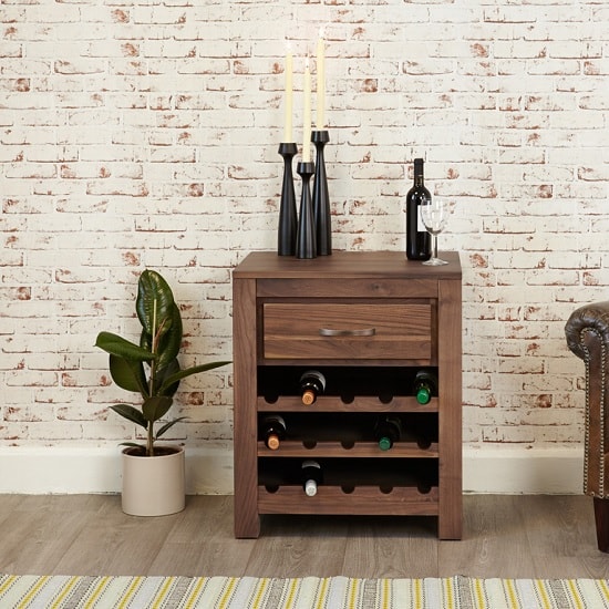 Product photograph of Sayan Wooden Lamp Table Or Wine Rack In Walnut from Furniture in Fashion