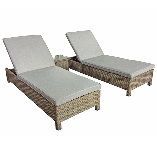 Sayer Weave Pair Of Sun Loungers With Table In Natural_2