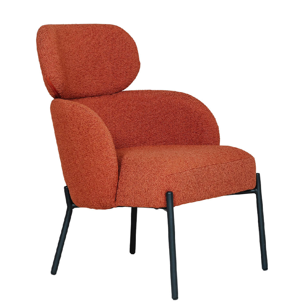 Sayreville Fabric Accent Bedroom Chair With Black Legs In Rust