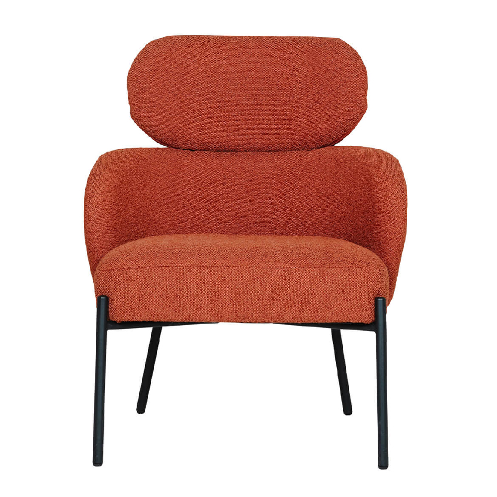 Sayreville Fabric Accent Bedroom Chair With Black Legs In Rust