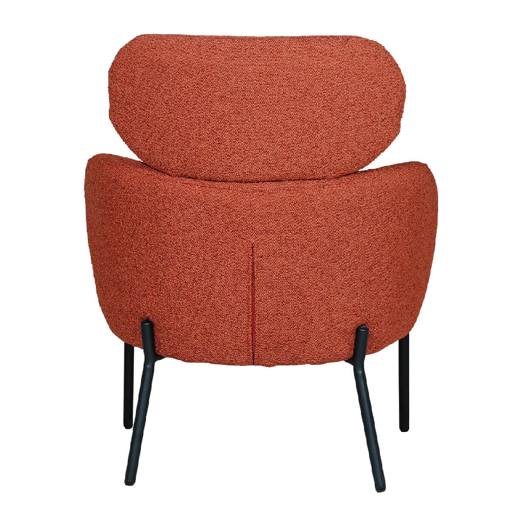 Sayreville Fabric Accent Bedroom Chair With Black Legs In Rust