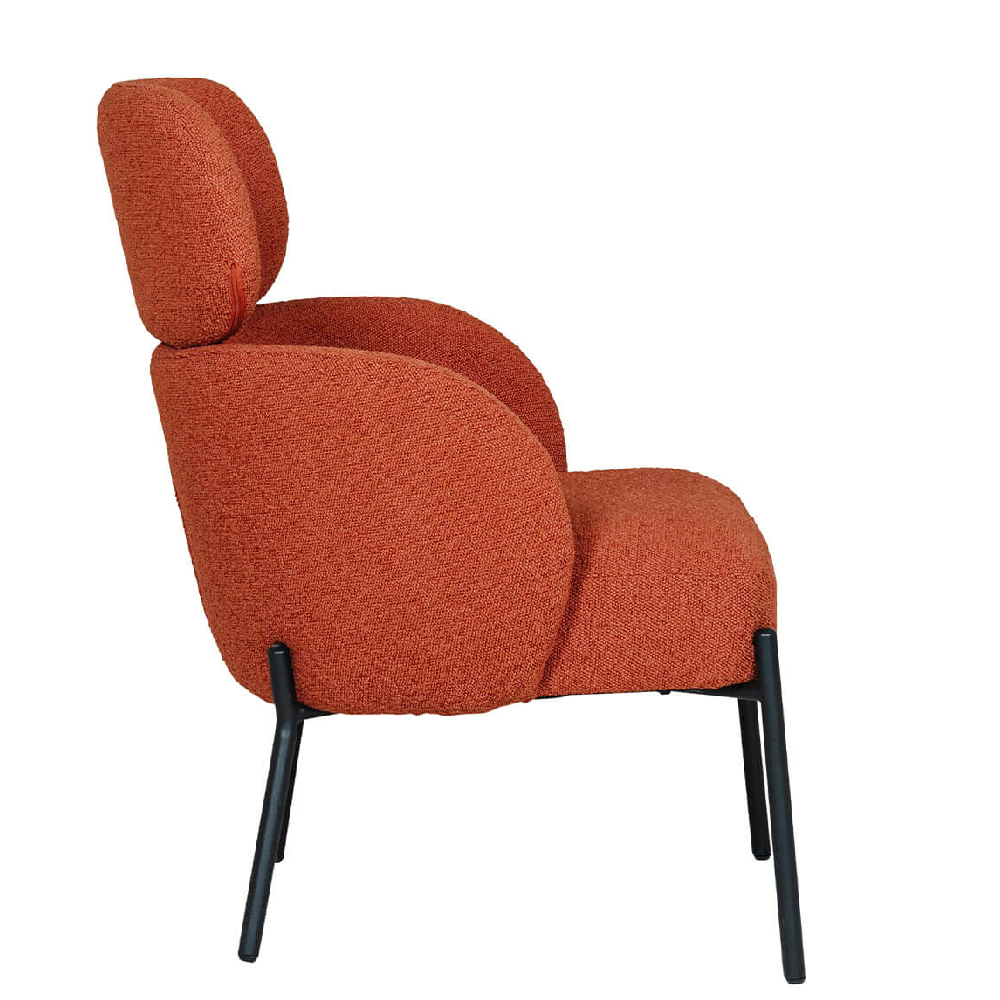 Sayreville Fabric Accent Bedroom Chair With Black Legs In Rust