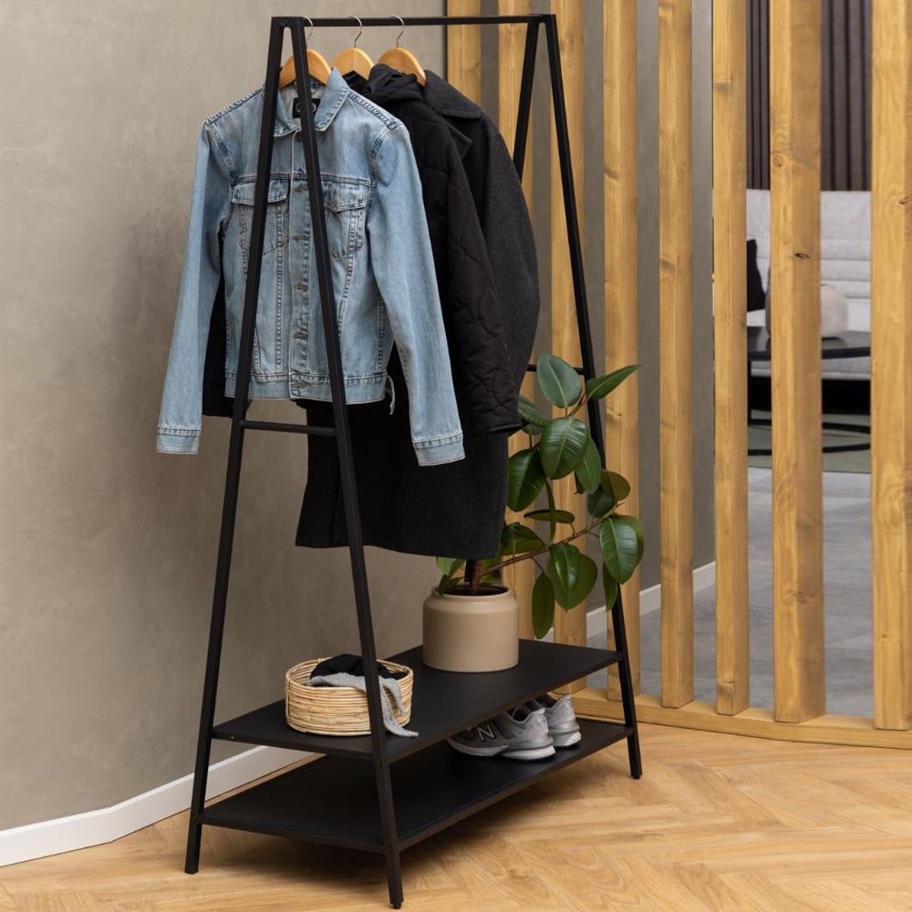 Sayreville Metal Cloth Hanger Stand In Matt Black