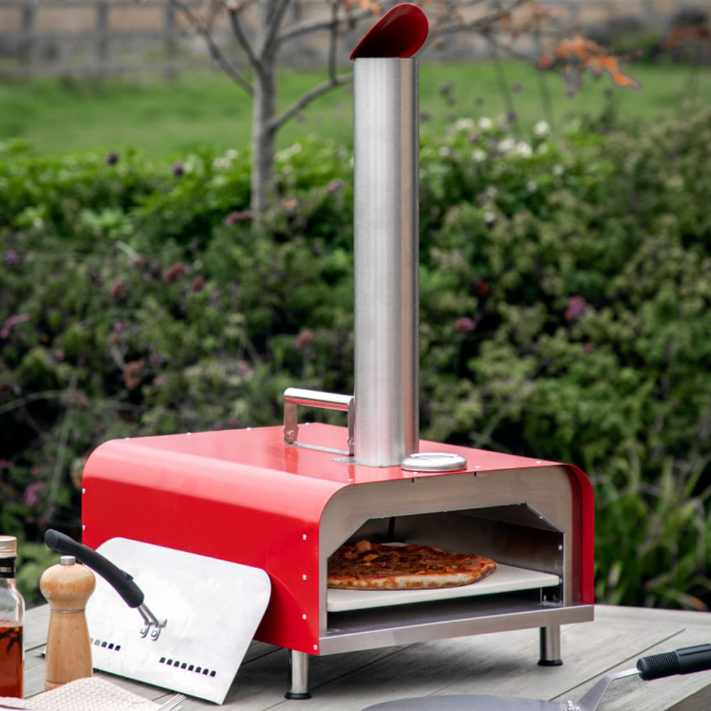 Sayreville Outdoor Stainless Steel Pellet Pizza Oven In Red