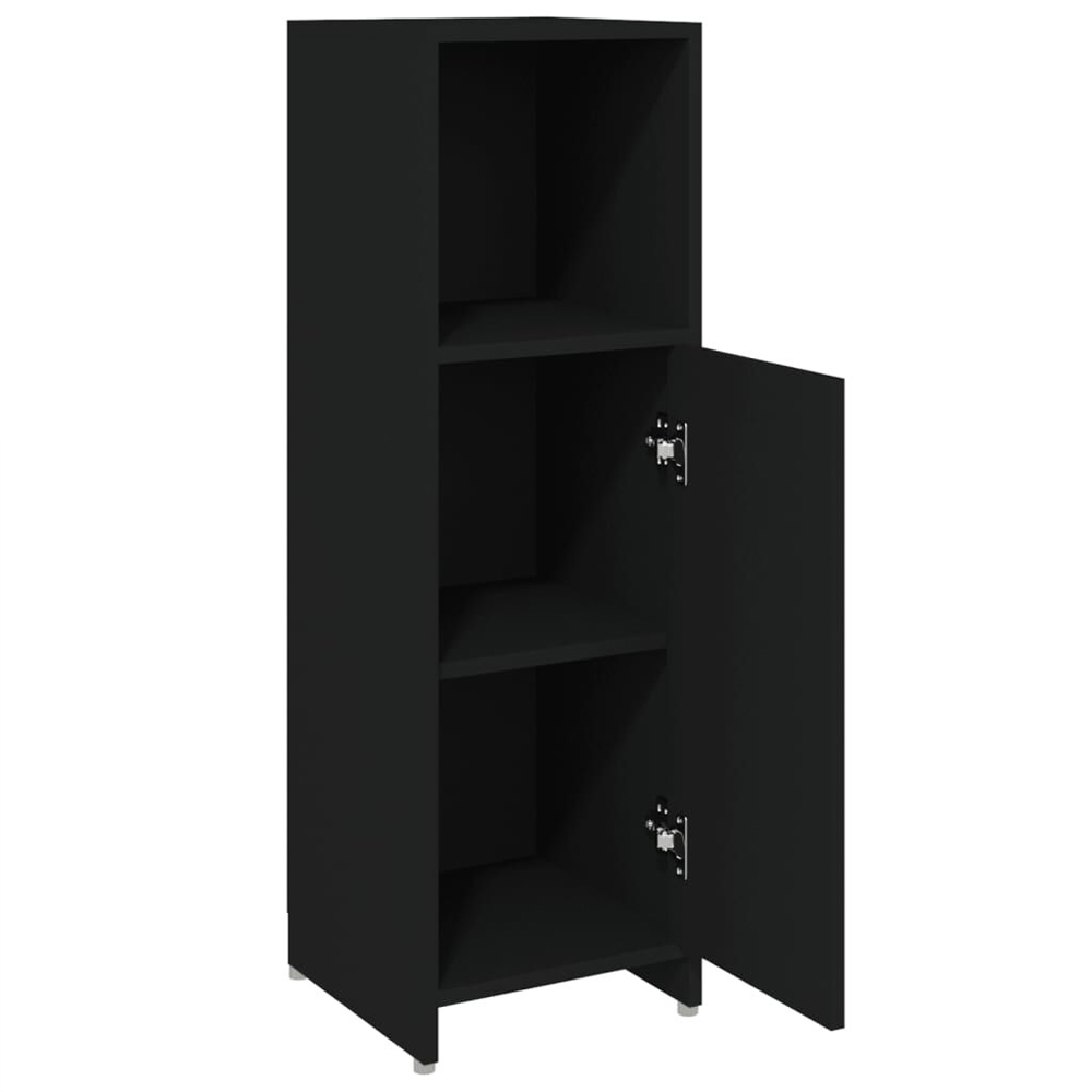 Sayreville Wooden Bathroom Cabinet With 1 Door - Black