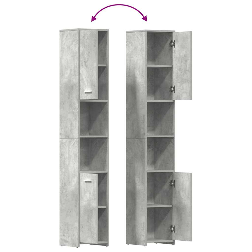 Sayreville Wooden Bathroom Cabinet With 2 Doors With Handle - Concrete Grey
