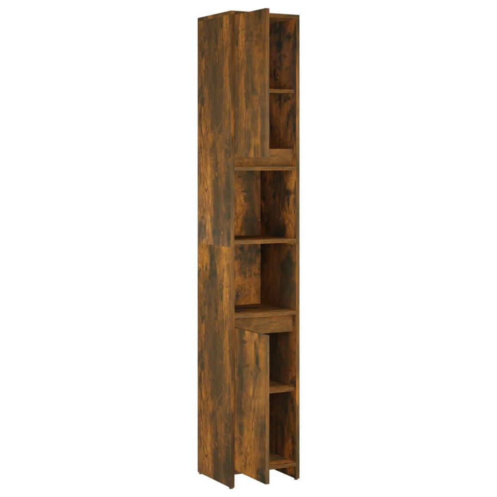 Sayreville Wooden Bathroom Cabinet With 2 Doors With Handle - Smoked Oak