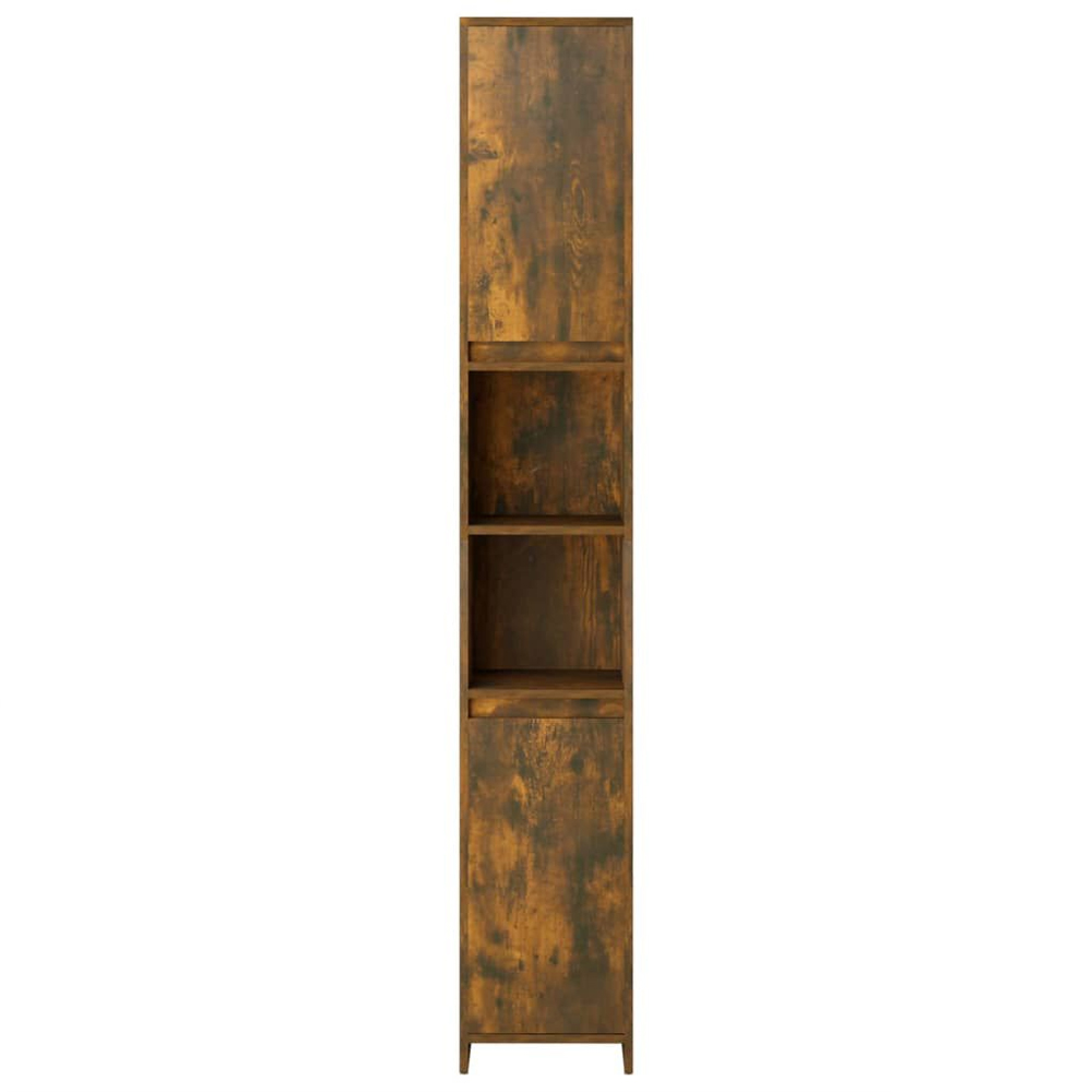 Sayreville Wooden Bathroom Cabinet With 2 Doors With Handle - Smoked Oak