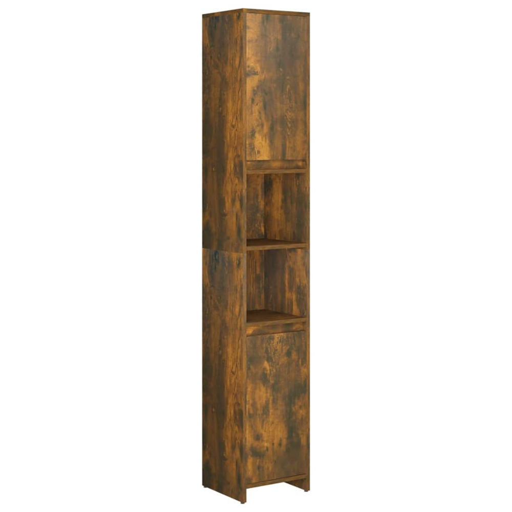 Sayreville Wooden Bathroom Cabinet With 2 Doors With Handle - Smoked Oak