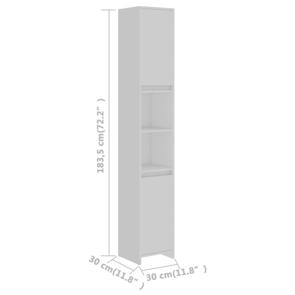 Sayreville Wooden Bathroom Cabinet With 2 Doors Without Handle - White