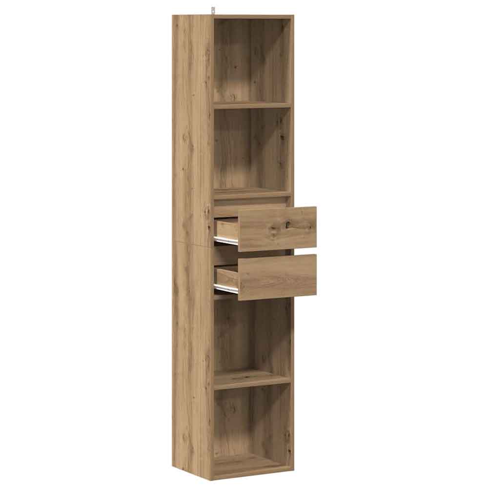Sayreville Wooden Bathroom Cabinet With 2 Drawers - Artisan Oak
