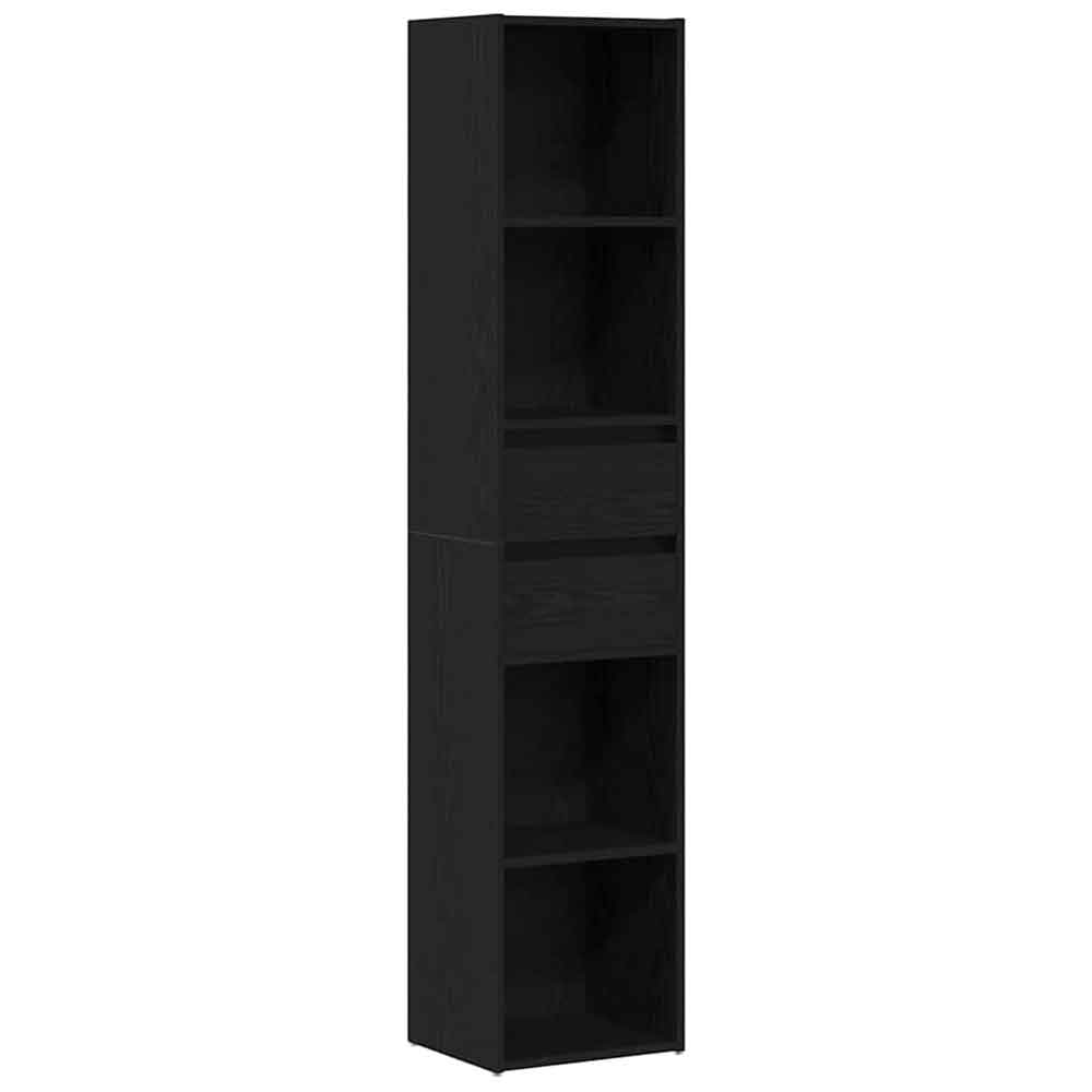 Sayreville Wooden Bathroom Cabinet With 2 Drawers - Black Oak