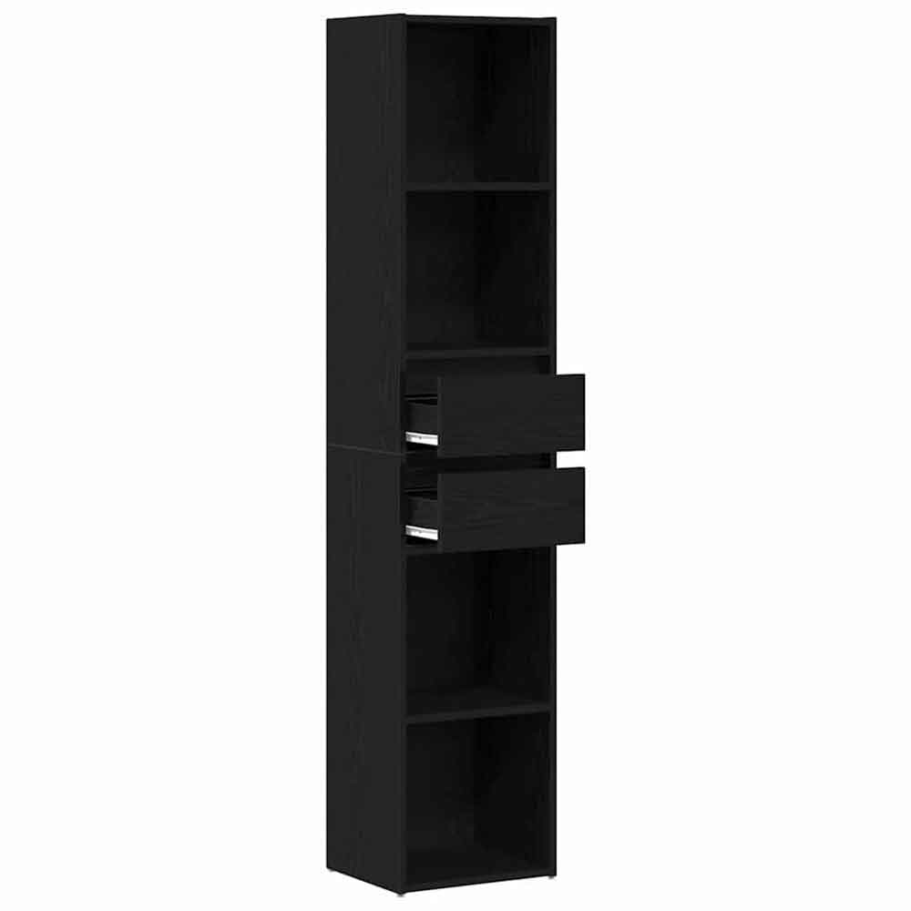 Sayreville Wooden Bathroom Cabinet With 2 Drawers - Black Oak