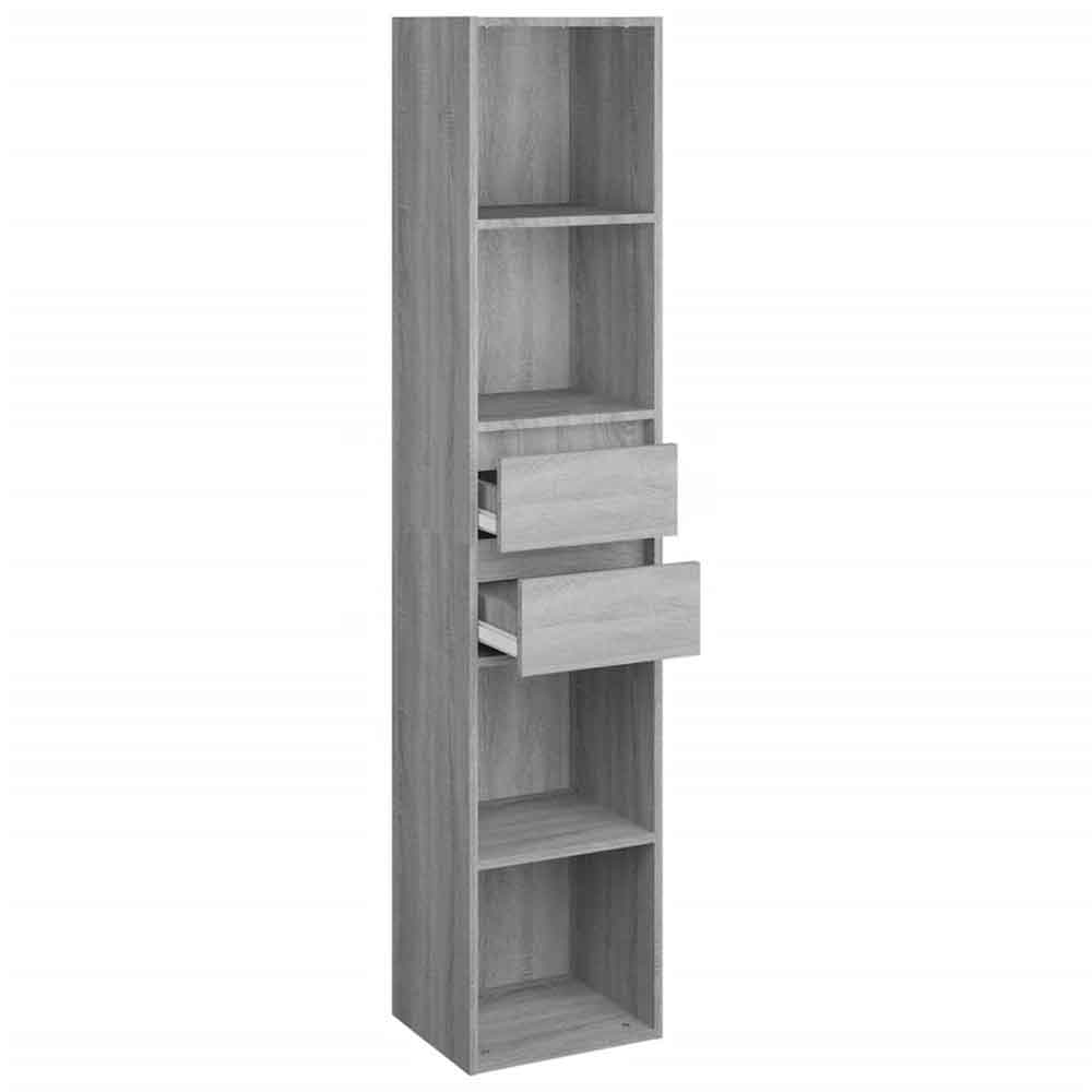 Sayreville Wooden Bathroom Cabinet With 2 Drawers - Grey Sonoma