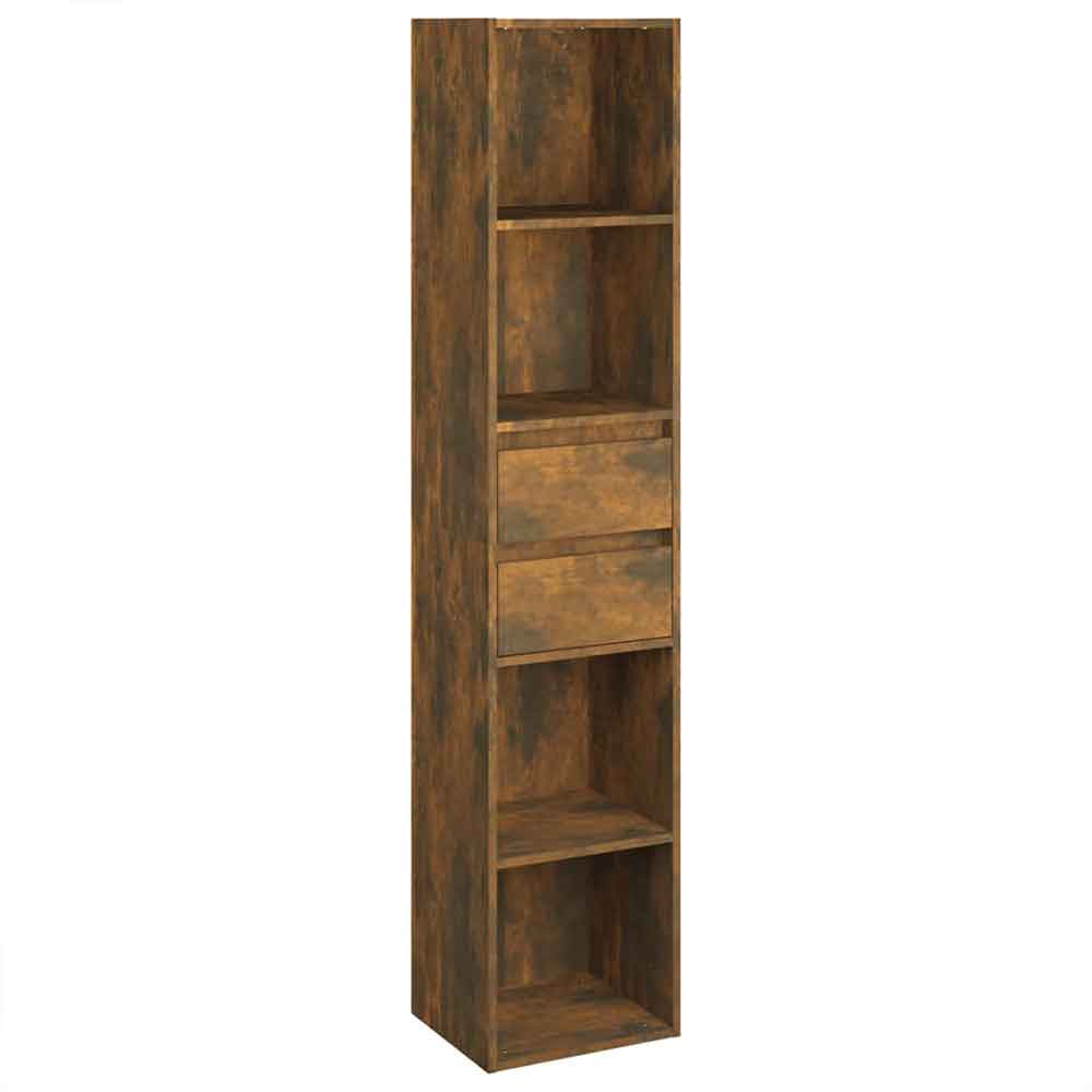 Sayreville Wooden Bathroom Cabinet With 2 Drawers - Smoked Oak