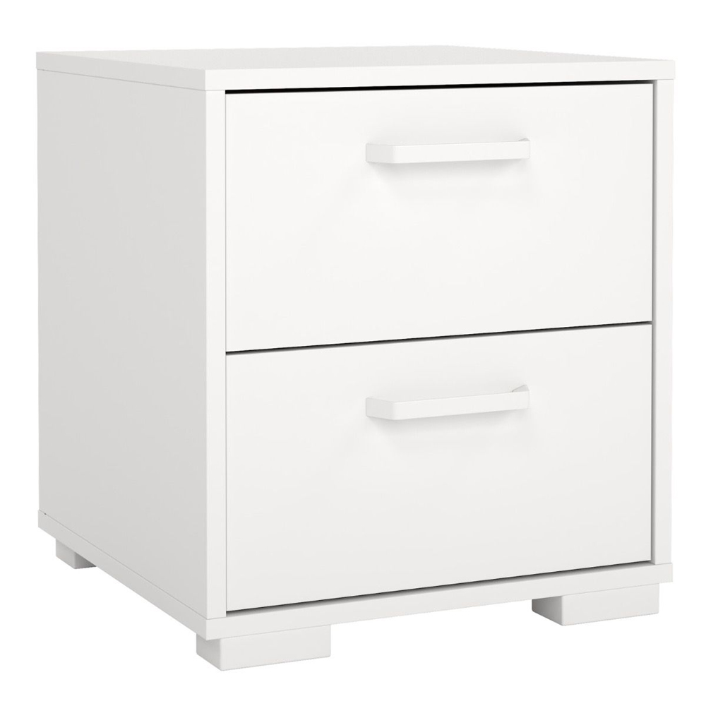 Sayreville Wooden Bedside Cabinet With 2 Drawers In White