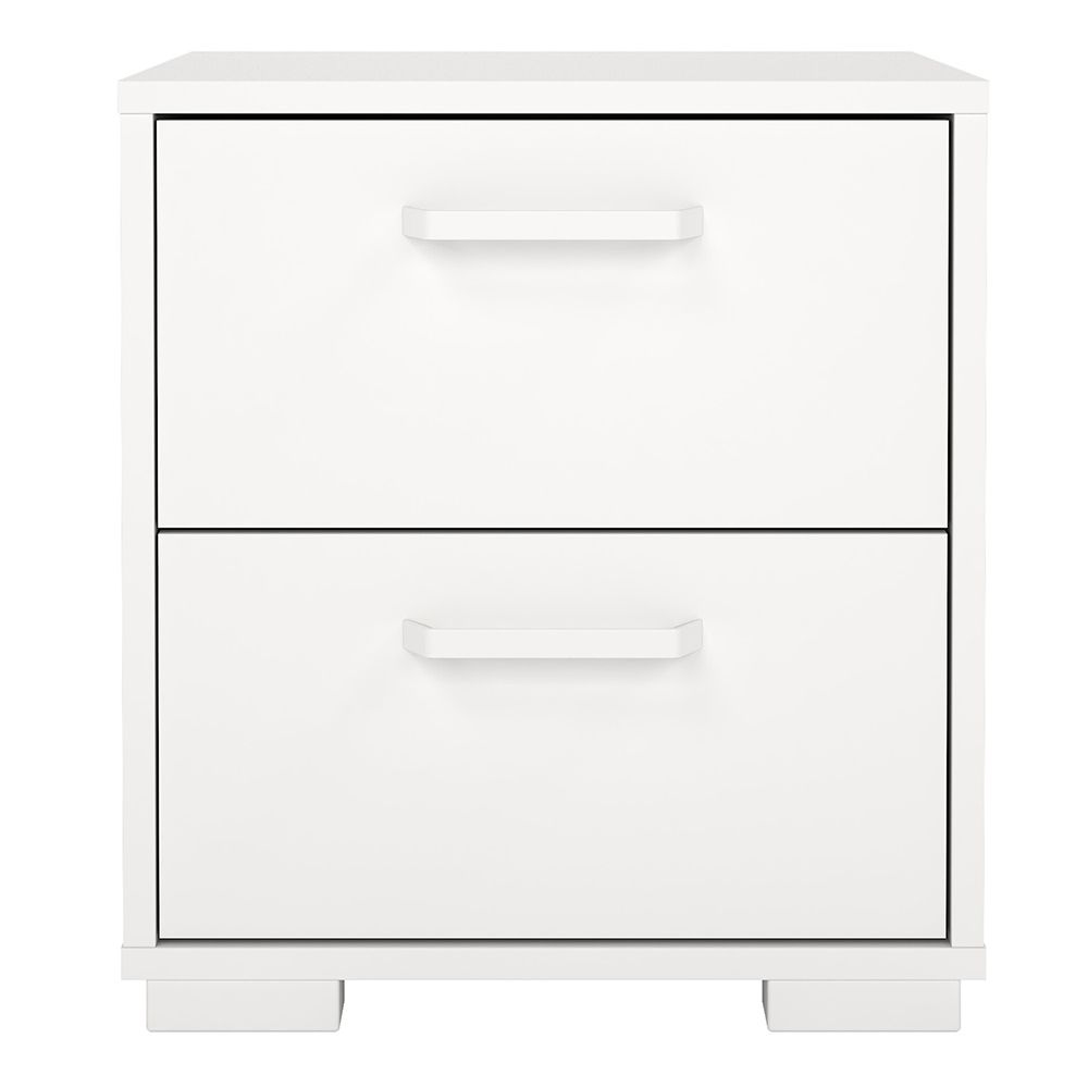 Sayreville Wooden Bedside Cabinet With 2 Drawers In White