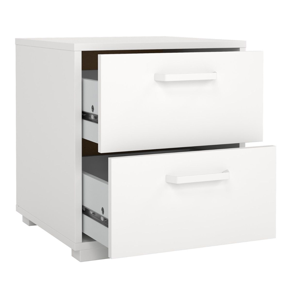 Sayreville Wooden Bedside Cabinet With 2 Drawers In White