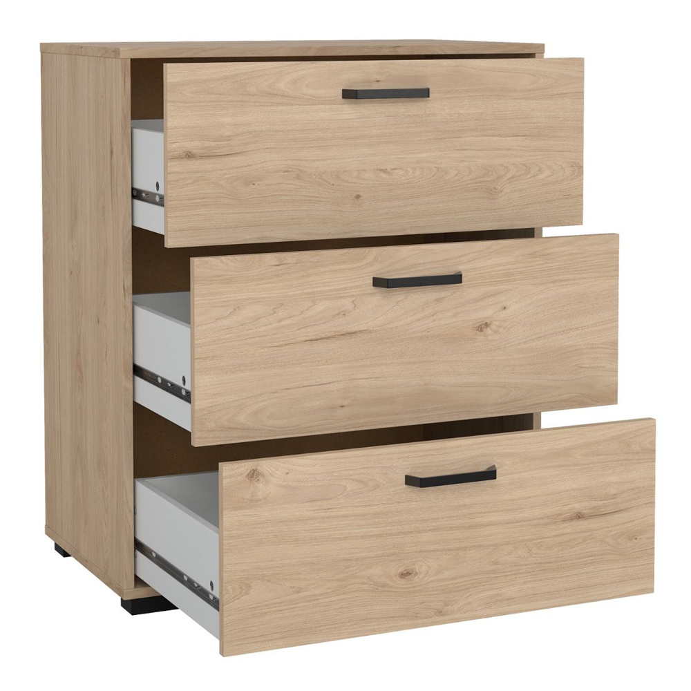Sayreville Wooden Chest Of 3 Drawers In Jackson Hickory