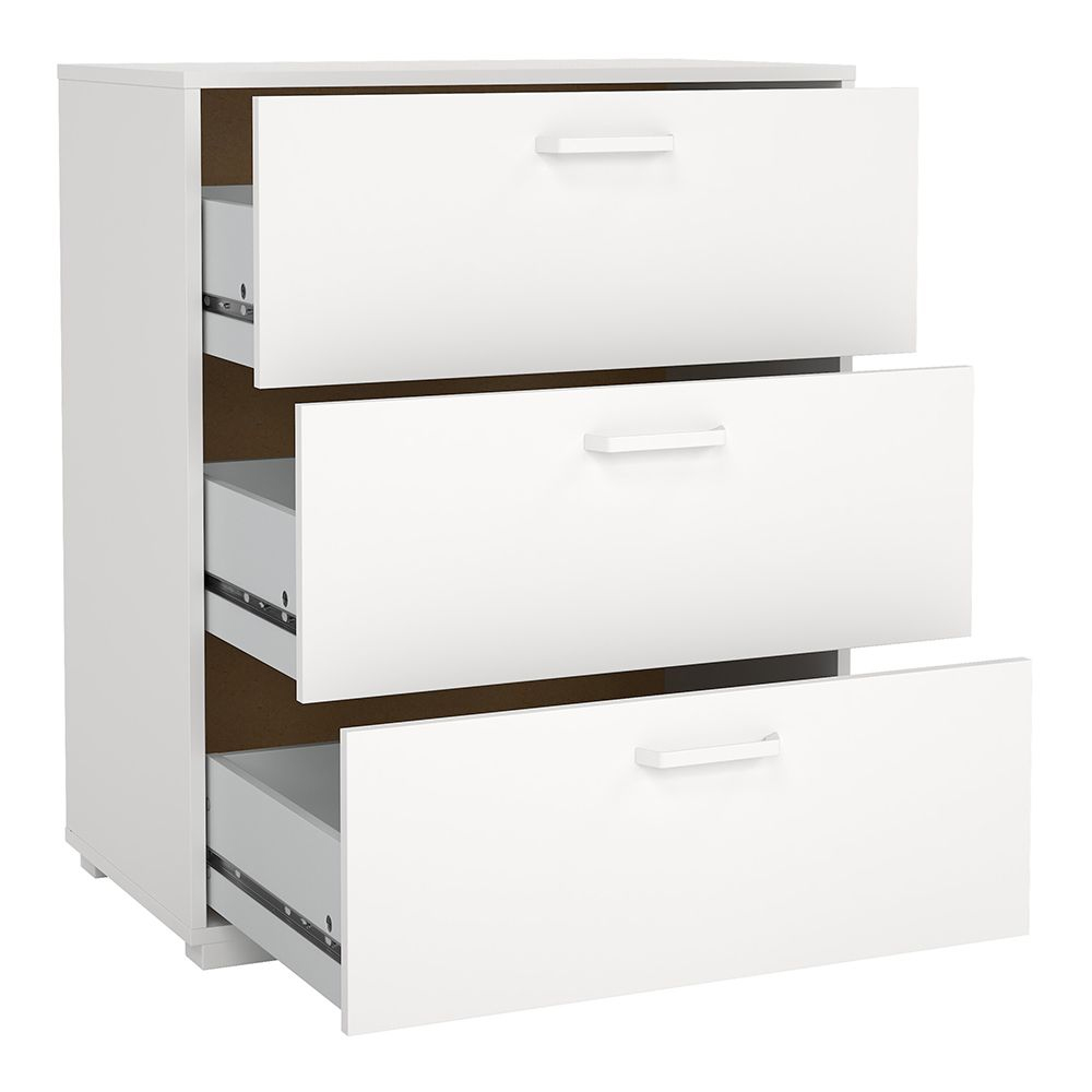 Sayreville Wooden Chest Of 3 Drawers In White