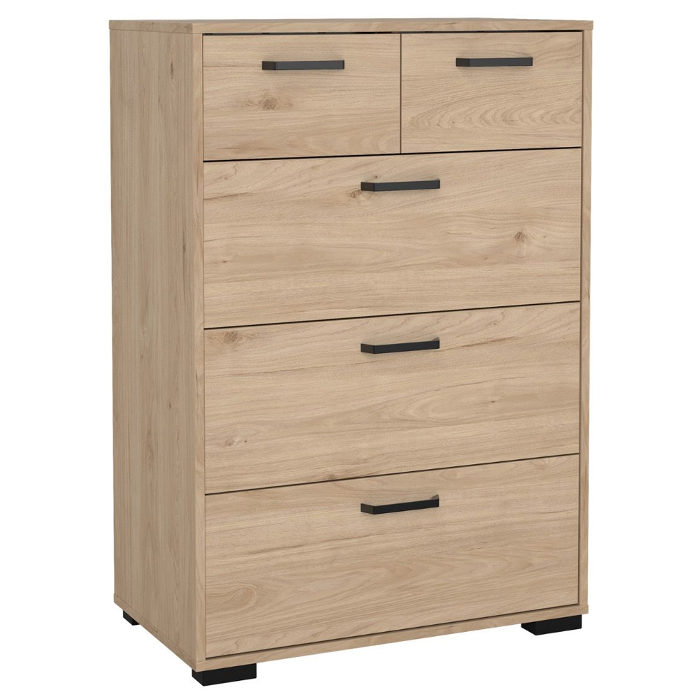 Sayreville Wooden Chest Of 5 Drawers In Jackson Hickory