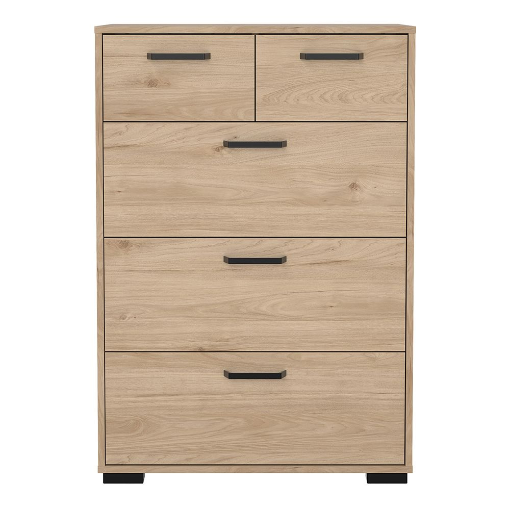 Sayreville Wooden Chest Of 5 Drawers In Jackson Hickory
