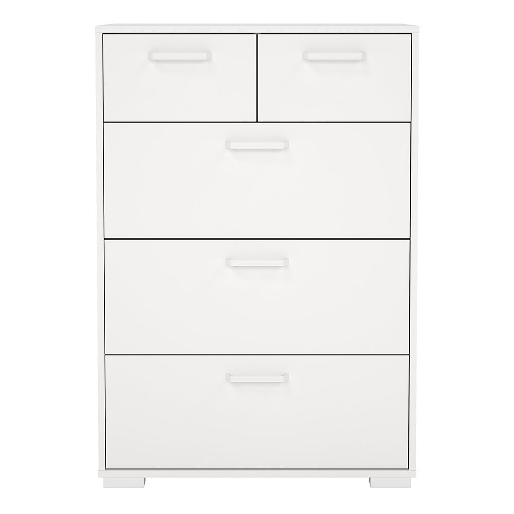 Sayreville Wooden Chest Of 5 Drawers In White