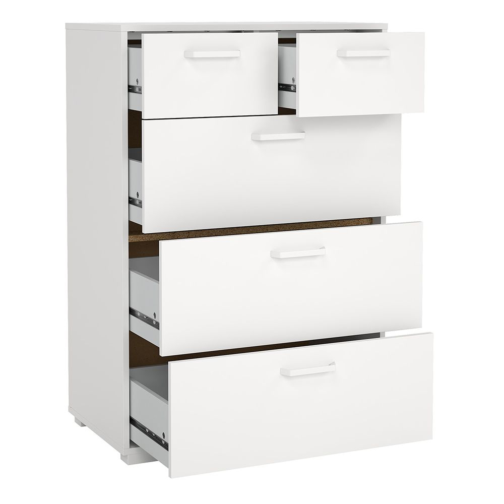 Sayreville Wooden Chest Of 5 Drawers In White