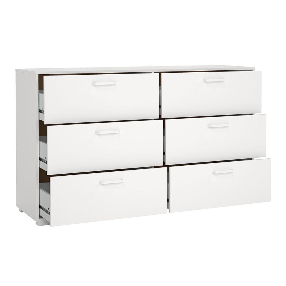 Sayreville Wooden Chest Of 6 Drawers In White