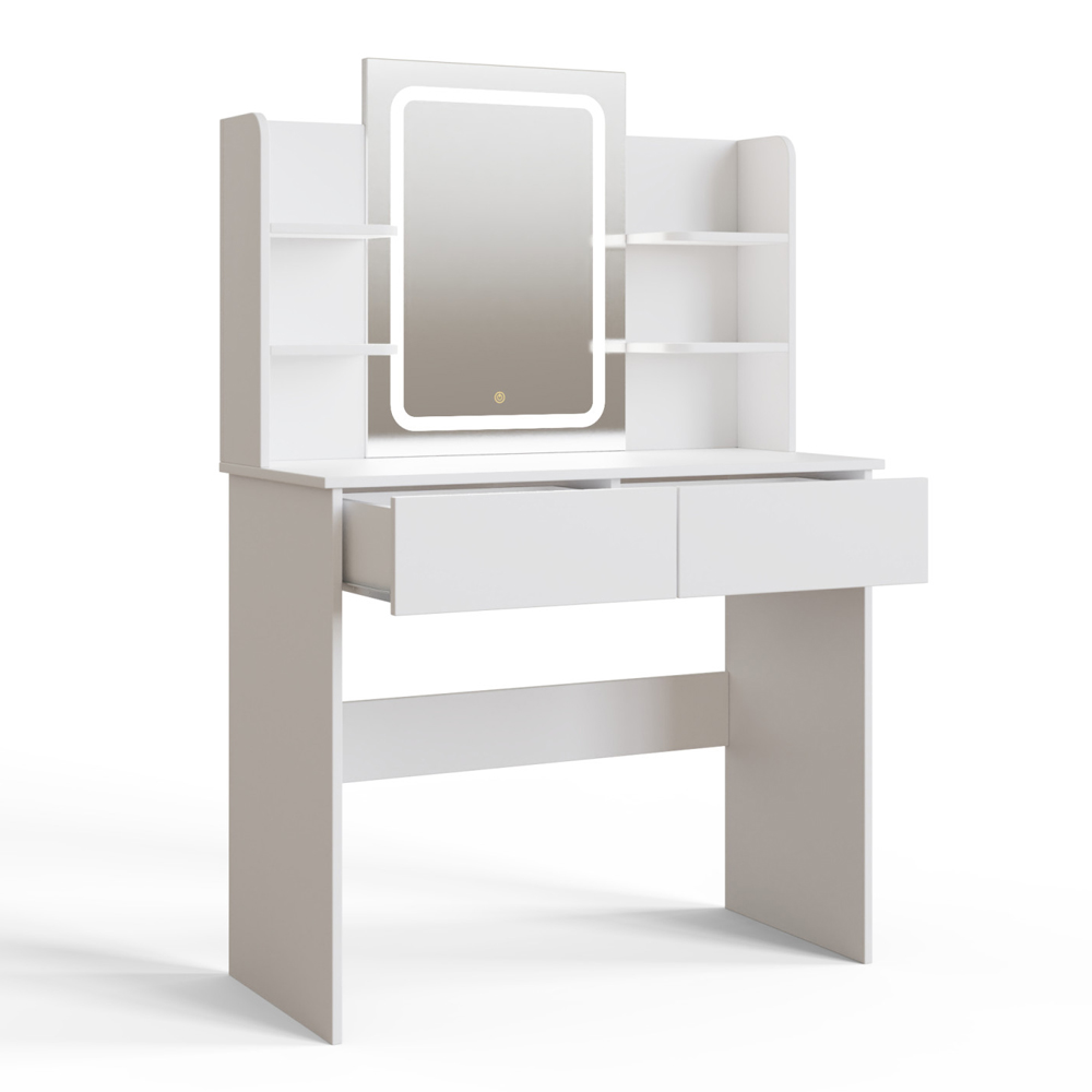 Sayreville Wooden Dressing Table Set In White