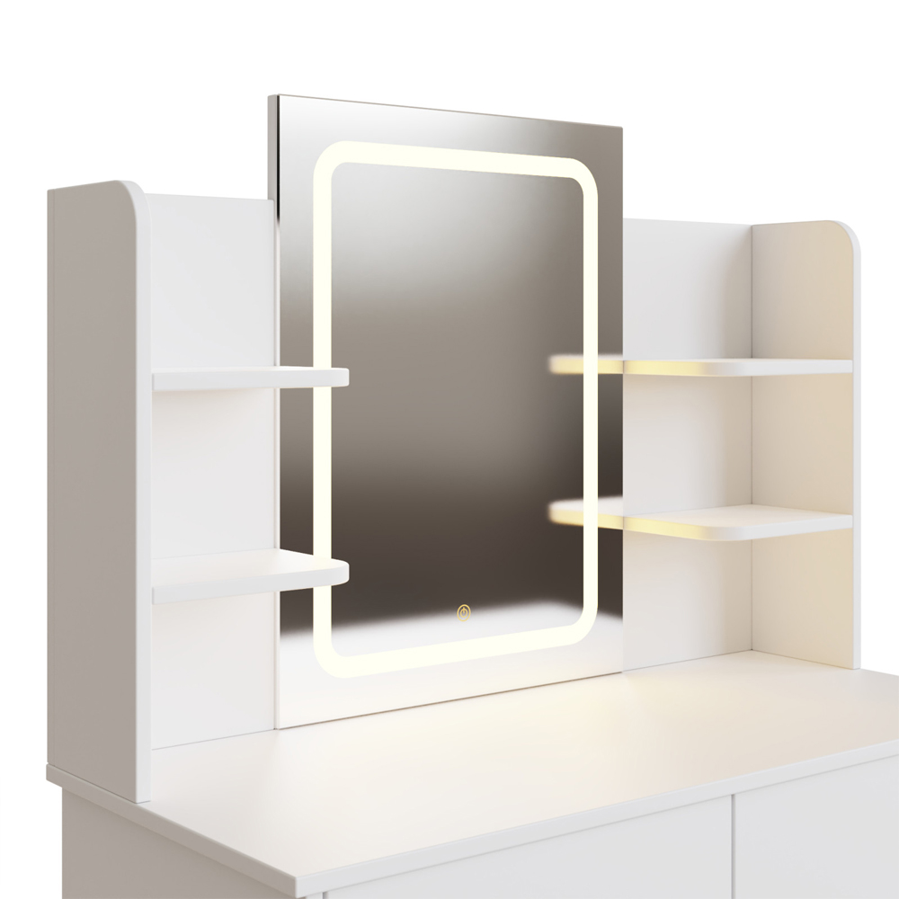 Sayreville Wooden Dressing Table Set In White