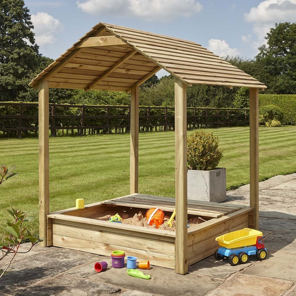 Sayreville Wooden Garden Gazebo With Sandpit In Natural