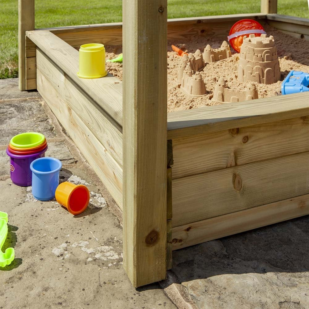Sayreville Wooden Garden Gazebo With Sandpit In Natural