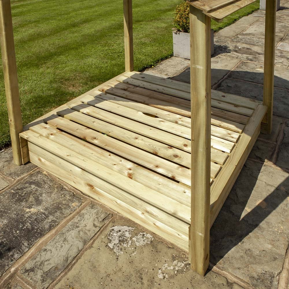 Sayreville Wooden Garden Gazebo With Sandpit In Natural