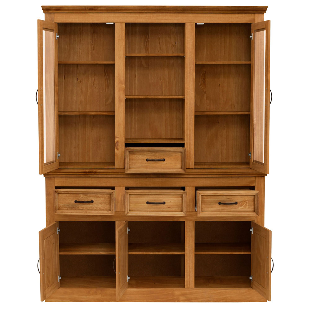 Sazelo Wooden Display Unit with 5 Doors in Stained Wax