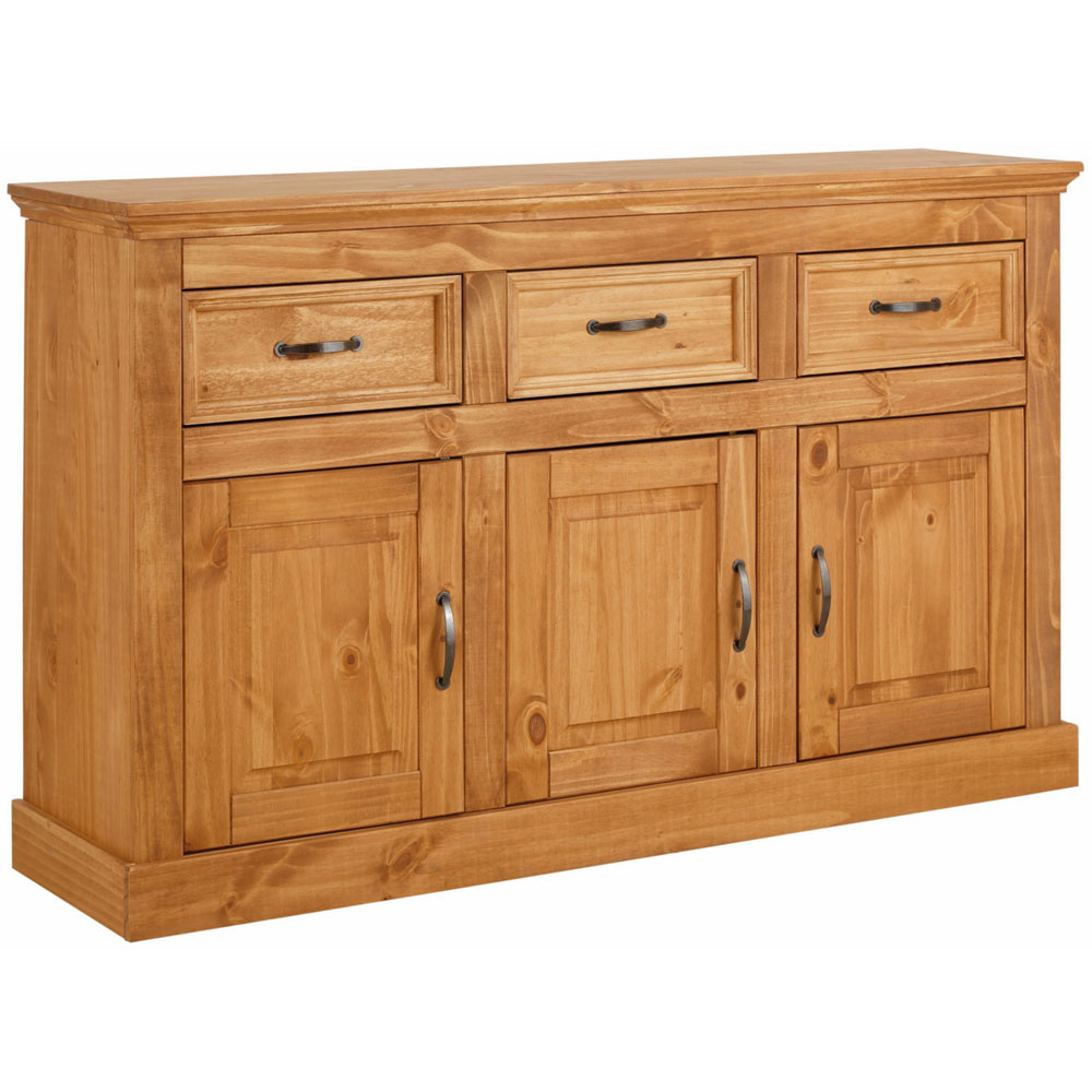 Sazelo Wooden Sideboard with 3 Doors in Stained Wax