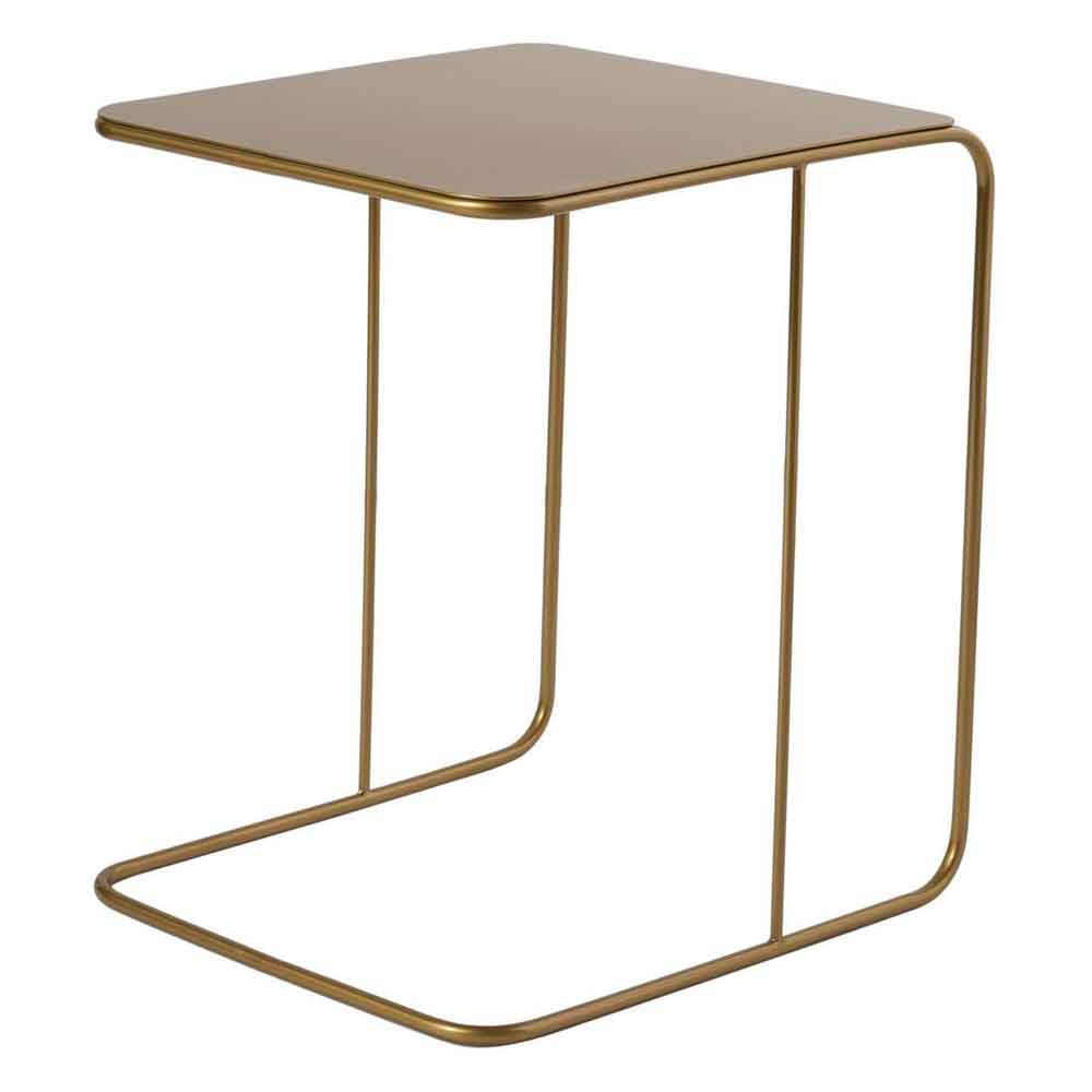 Saziro Metal Side Table in Gold