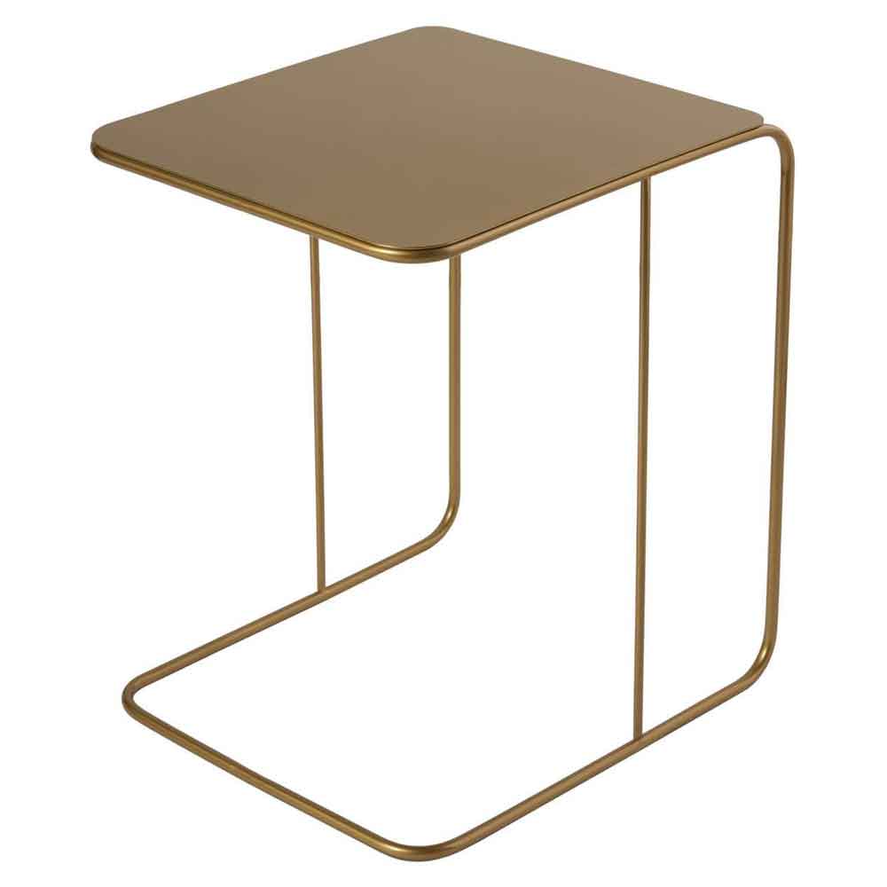 Saziro Metal Side Table in Gold