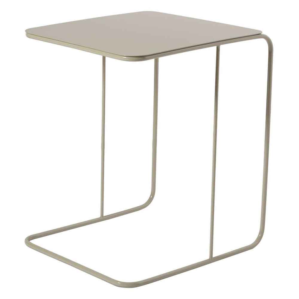 Saziro Metal Side Table in Taupe
