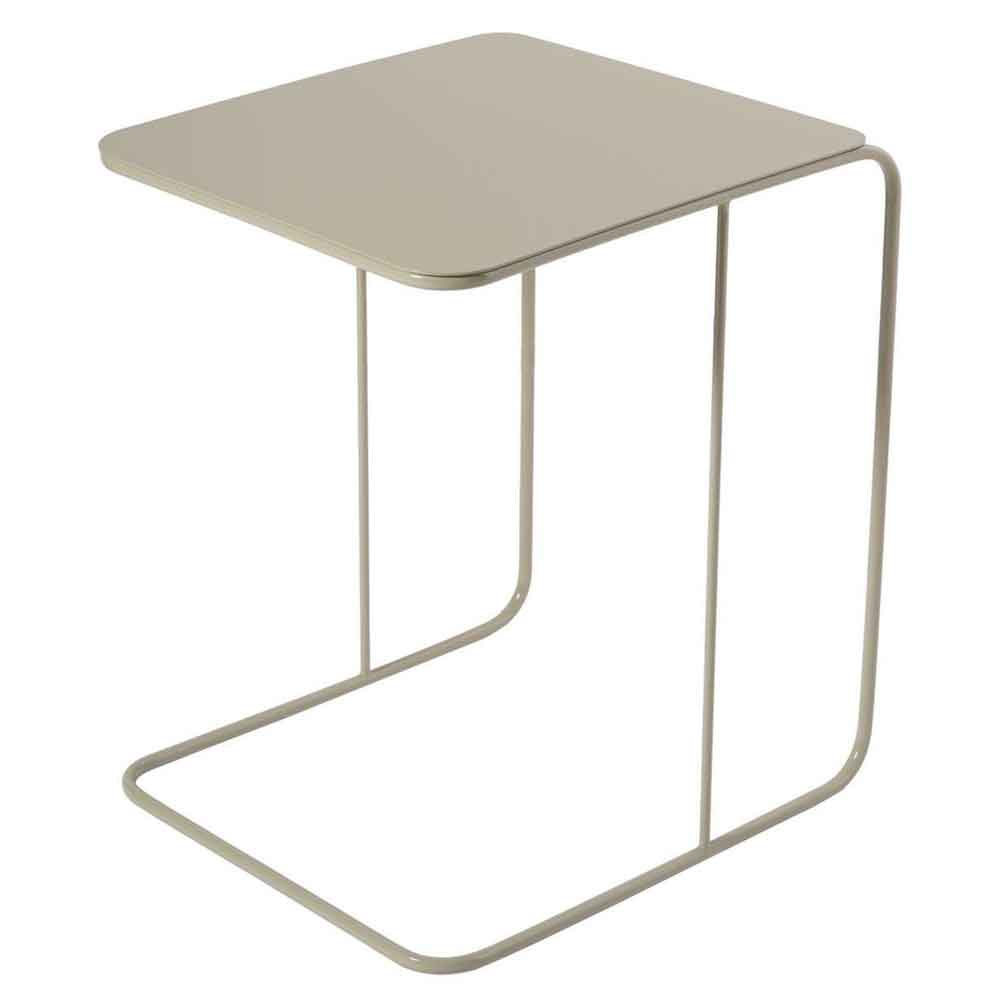 Saziro Metal Side Table in Taupe