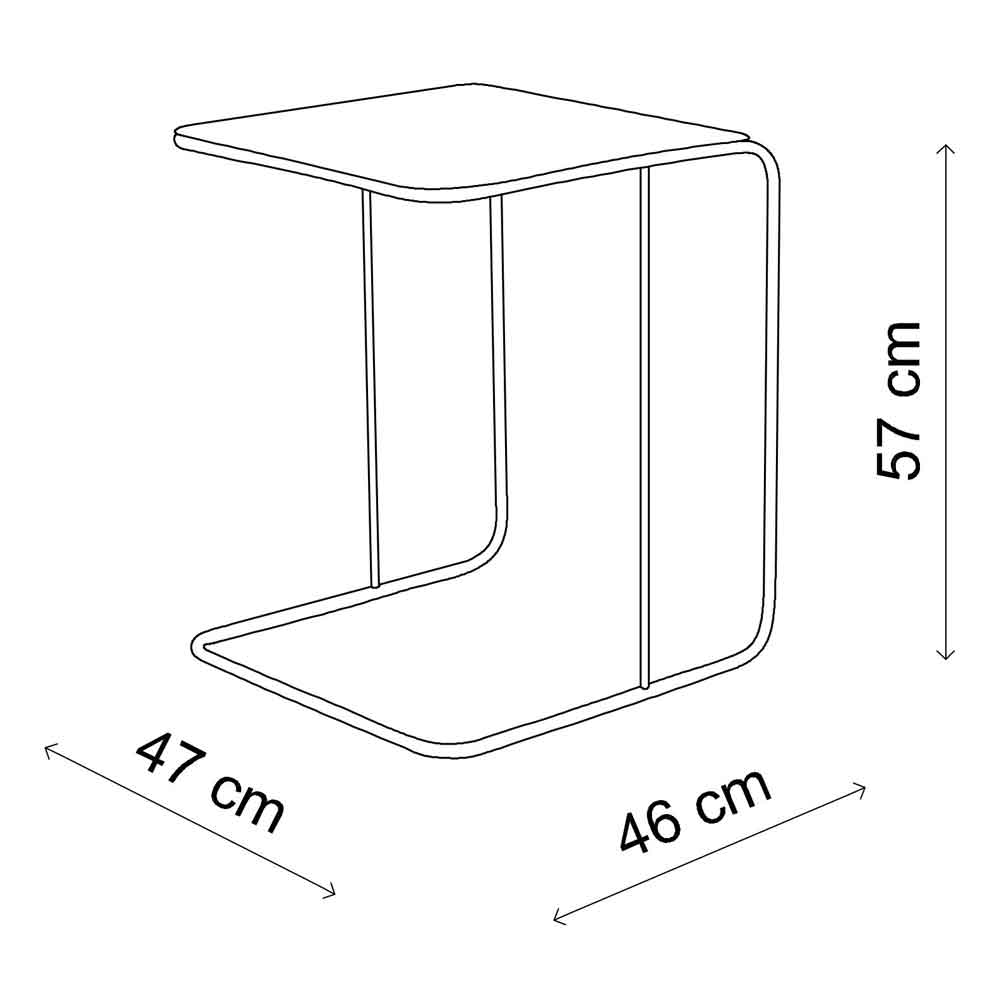 Saziro Metal Side Table in Taupe