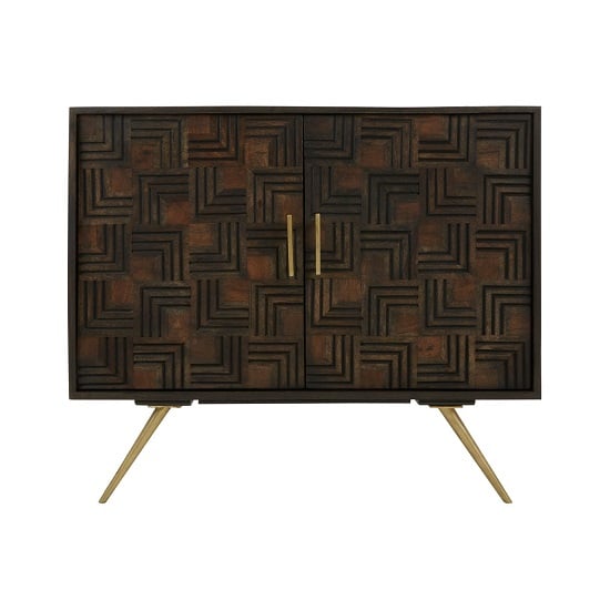 Sutra Wooden Sideboard With Warm Gold Legs In Brown